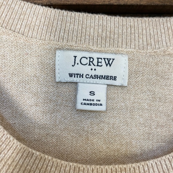 J Crew Tan/Cream With Cashmere Top - Picture 1 of 5